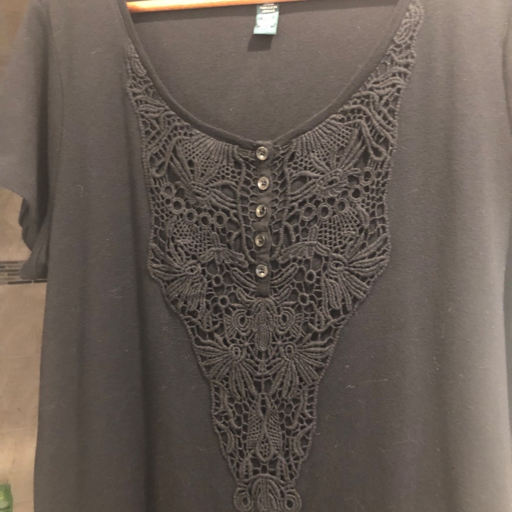 Lauren by Ralph Lauren Black Cotton Dress in T-shirt type material, XL - Picture 7 of 7